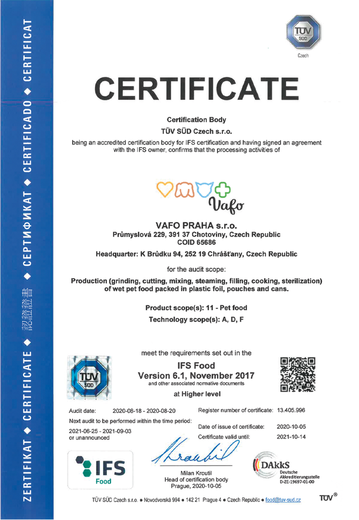 Vafo certificate