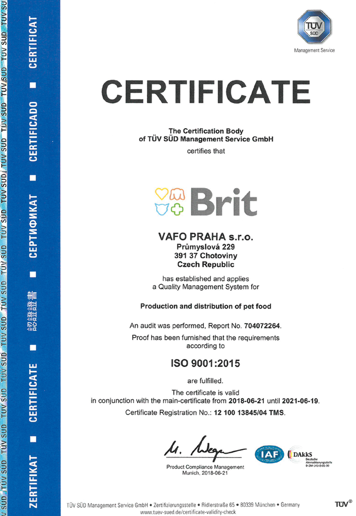 Vafo certificate Vafo certificate